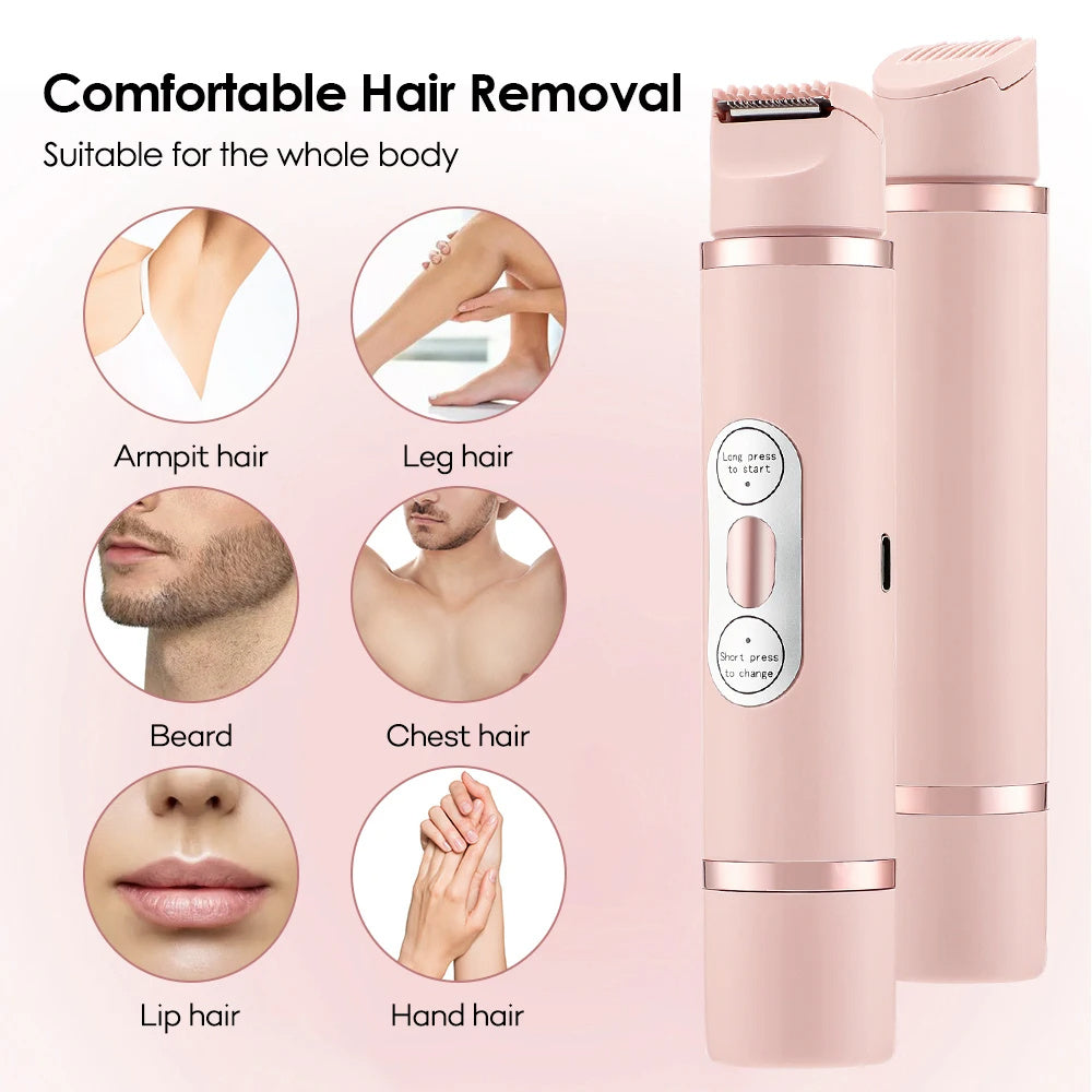 Dual-Head Electric Shaver & Epilator for Women’s and Men’s Hair Removal