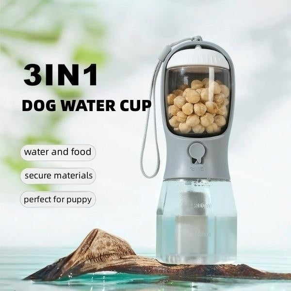 Portable Multi-functional 3-in-1 Pet Cup: Water, Food, Garbage Bag